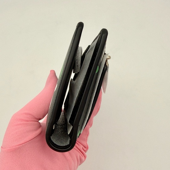 Kate Spade Dana Daisies Large Slim Bifold Wallet Black Multi - Picture 4 of 11